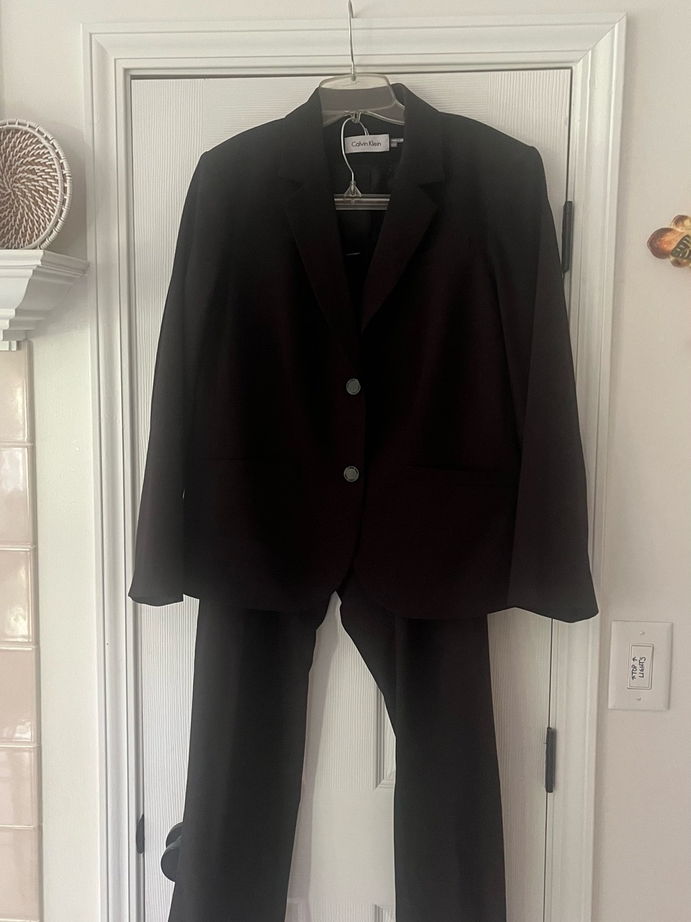 Calvin Klein Women’s Black Two-Button Suit Blazer & Slacks